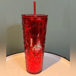 NWT Disneyland Resort Starbucks 2024 Tumbler with Straw Red Christmas